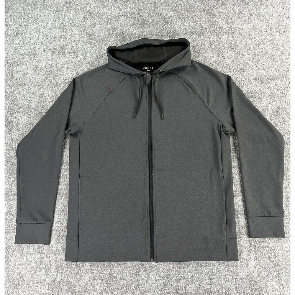 Rhone Spar Tactel Full Zip Hoodie Mens Medium Gray Performance Stretch EUC